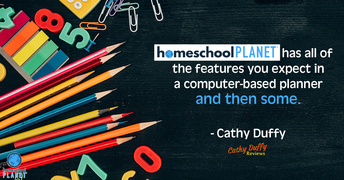 Homeschool Planet Cathy Duffy review advertisement